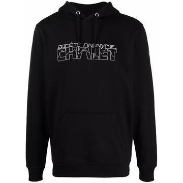 logo embroidered drawstring hoodie