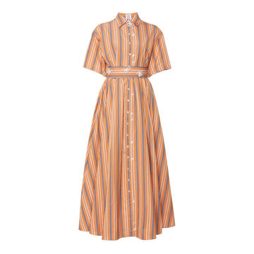 Tendril Jane Belted Cotton Shirt Dress