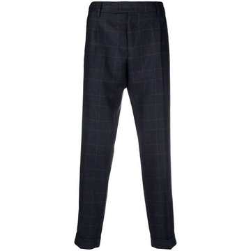 Prince of Wales check wool trousers