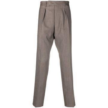 pleat-detail wool trousers