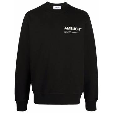 FLEECE WORKSHOP CREWNECK BLACK WHITE