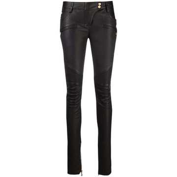 Biker leather skinny trousers