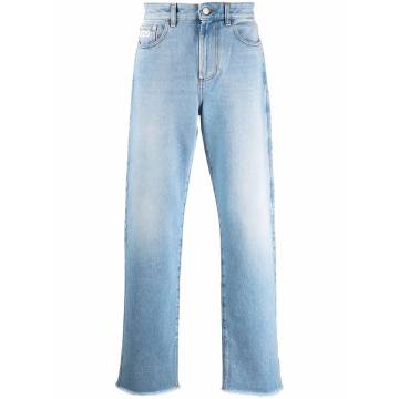 light-wash wide-leg jeans