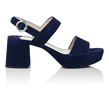 Suede Double-Band Platform Sandals