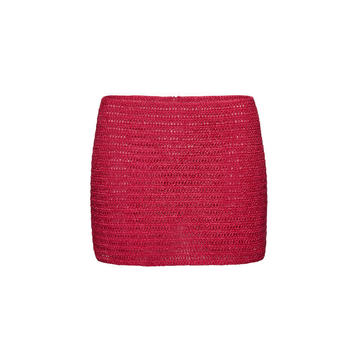 Crocheted Cotton-Blend Mini Skirt