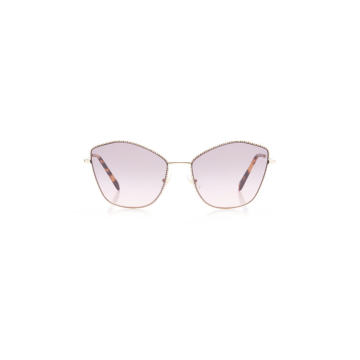 Cat-Eye Diamond-Cut Metal Sunglasses
