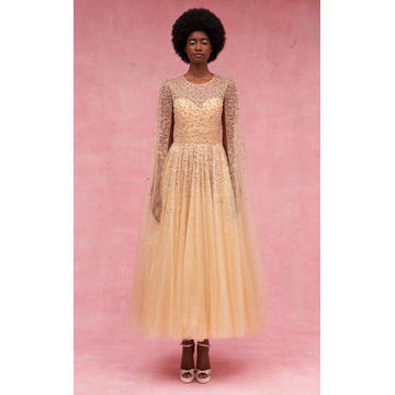 Isolde Embellished Glitter-Tulle Gown