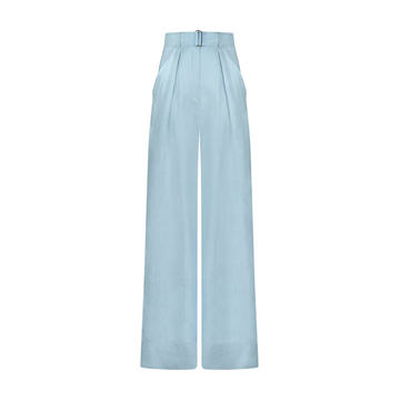 Pleated Linen Wide-Leg Pants