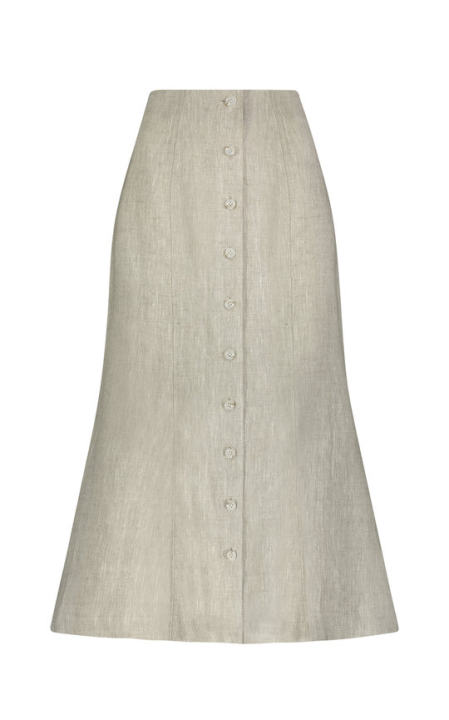Fluted Linen Midi Skirt展示图