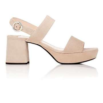 Suede Double-Band Platform Sandals