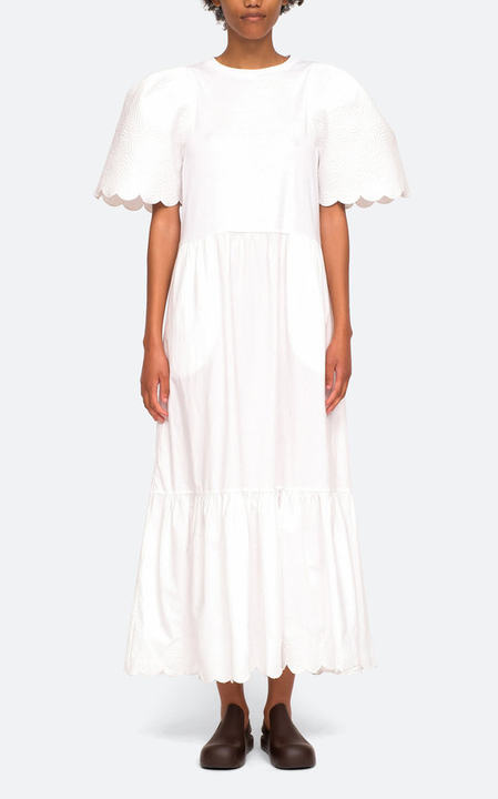 Heidi Heart-Quilted Cotton Midi Dress展示图