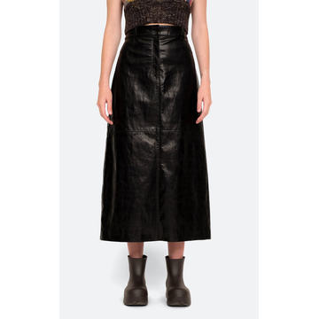 Laurence Vegan Leather Midi Skirt