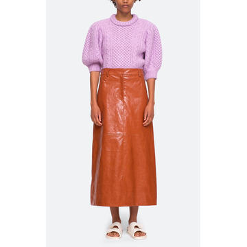 Laurence Vegan Leather Midi Skirt