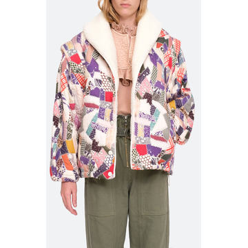 Harlow Patchwork Fleece Puffer Coat