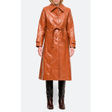 Laurence Belted Vegan Leather Coat