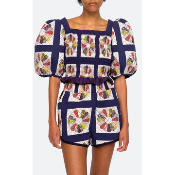 Pippin Patchwork-Printed Cotton Top