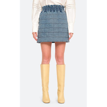 Vide Denim Quilted Mini Skirt