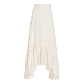 Sorrenti Frill-Trimmed Crepe-De-Chine Maxi Skirt