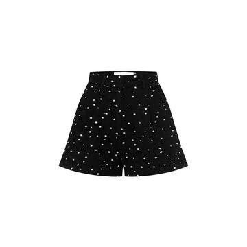 Linen-Boucle Mini Shorts