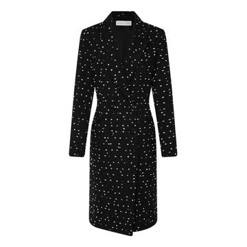 Double-Breasted Linen-Boucle Trench Coat