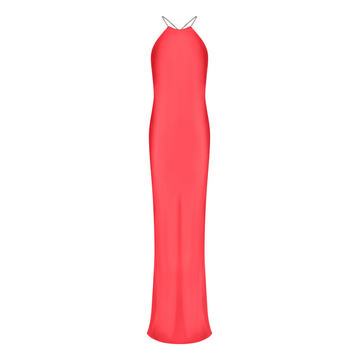 Charlie Halter Silk-Satin Dress