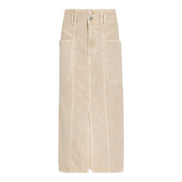 Toria Washed Cotton Midi Skirt