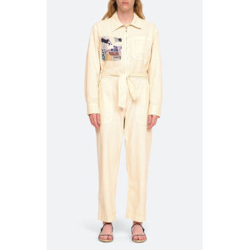 Harlow Belted Patchwork Cotton Jumpsuit
