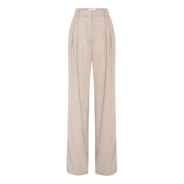 Pleated Wool Wide-Leg Pants