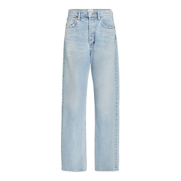 Eva Stretch High-Rise Relaxed Baggy Straight-Leg Jeans