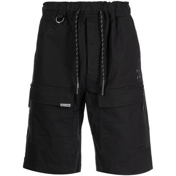 drawstring-waist cargo shorts