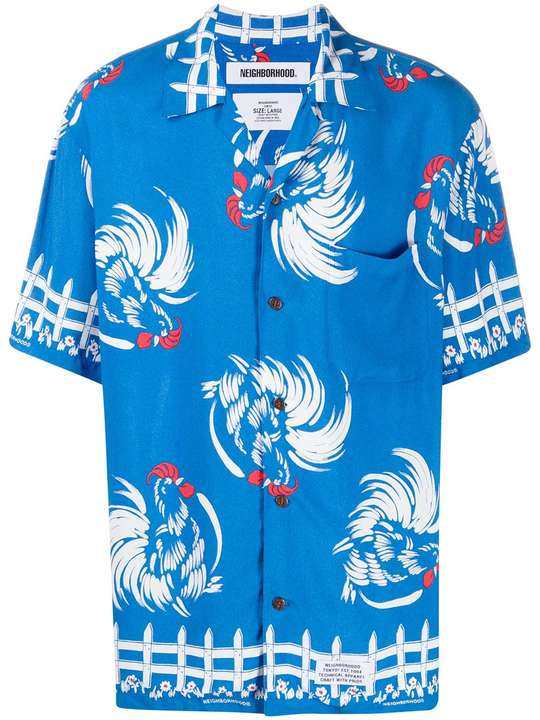 Aloha 公鸡印花衬衫展示图