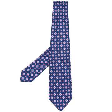 几何形刺绣领带