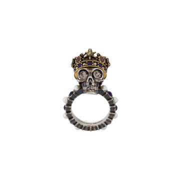 国王骷髅头珍珠戒指