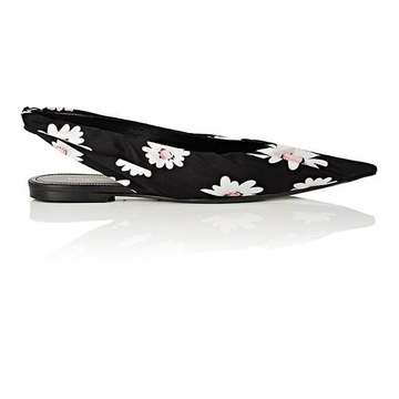 Knife Satin Slingback Flats