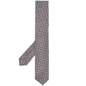 几何刺绣领带