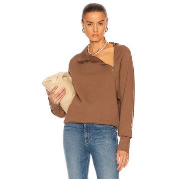 So Uptight French Terry Funnel Neck Zip Sweatshirt