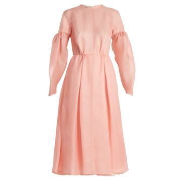 Flora silk-gazar midi dress