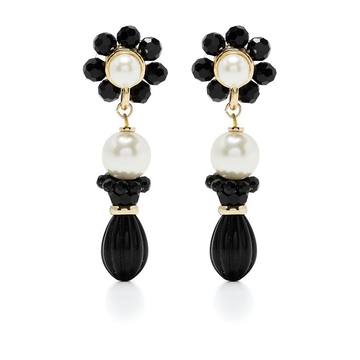 flower pearl drop earrings