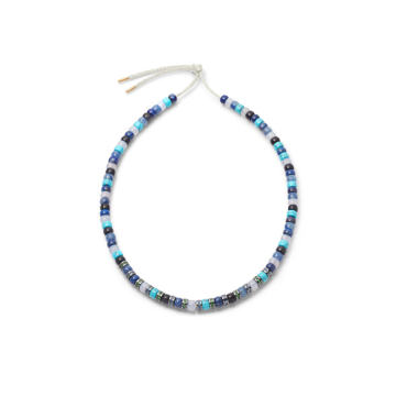 18K Black & Yellow Gold Blue Sapphire & Tsavorite Precious Beads Forte Beads Necklace