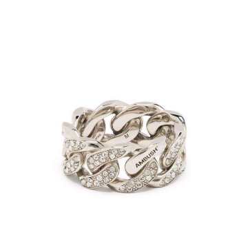 PAVE CLASSIC CHAIN RING PLATINO CLEAR