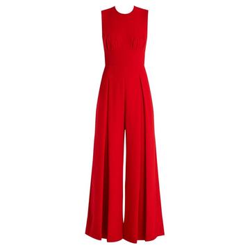 Ethel wide-leg wool-crepe jumpsuit