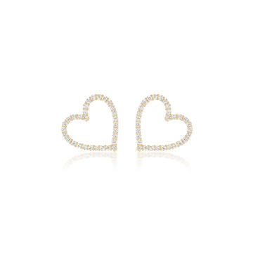 18K Gold Confetti Small Diamond Sweetheart Earrings