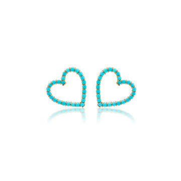 18K Gold Confetti Small Turquoise Sweetheart Earrings