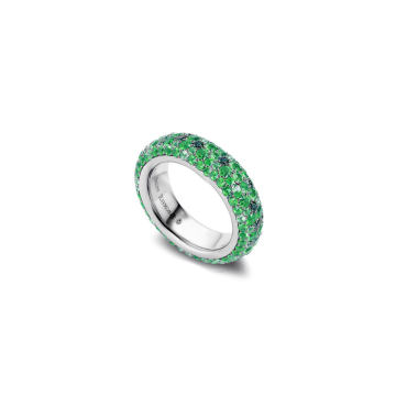 18K Gold Emerald Slim Scatter Sloan Ring