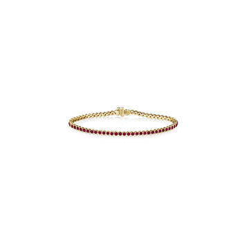 18K Gold Aura Ruby Riviere Bracelet