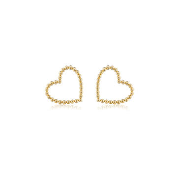 18K Gold Confetti Sweetheart Earrings, Large