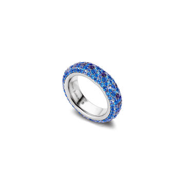 18K Gold Sapphire Slim Scatter Sloan Ring