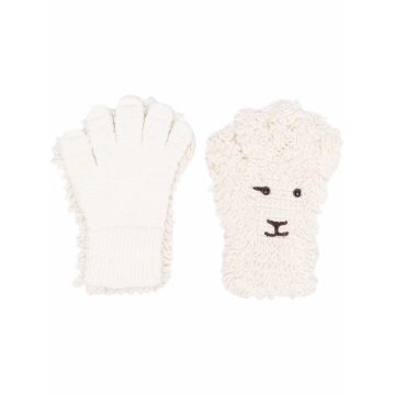 毛毡绵羊针织手套