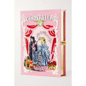 Cinderella 刺绣贴花帆布手拿包