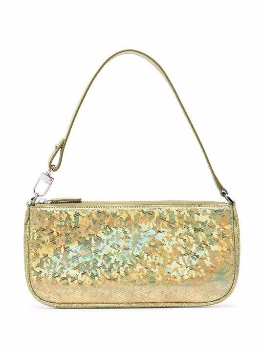 holographic-effect zip-up shoulder bag展示图